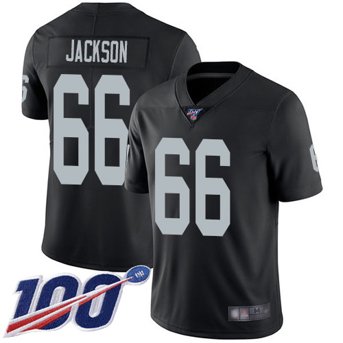 Men Oakland Raiders Limited Black Gabe Jackson Home Jersey NFL Football #66 100th Season Vapor Jersey->oakland raiders->NFL Jersey